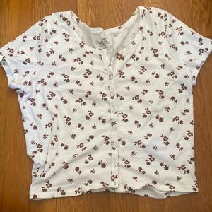 HOLLISTER baby tee button up